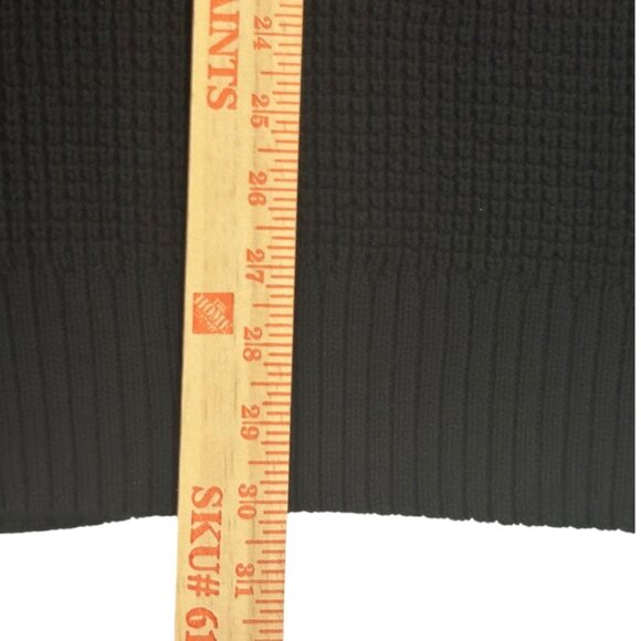 NWT Buffalo David Bitton Black Waffle‎ Knit Sweater W/ Elbow Patches Size Large - Picture 7 of 8